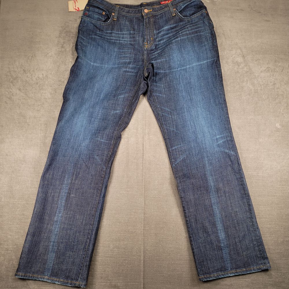 Seven7 Classic Straight Leg Medium Wash Denim Jeans Womens Size 20 New